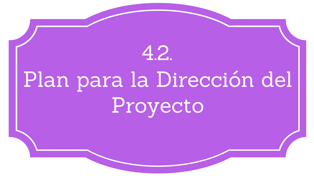 Plan para la dirección del Proyecto