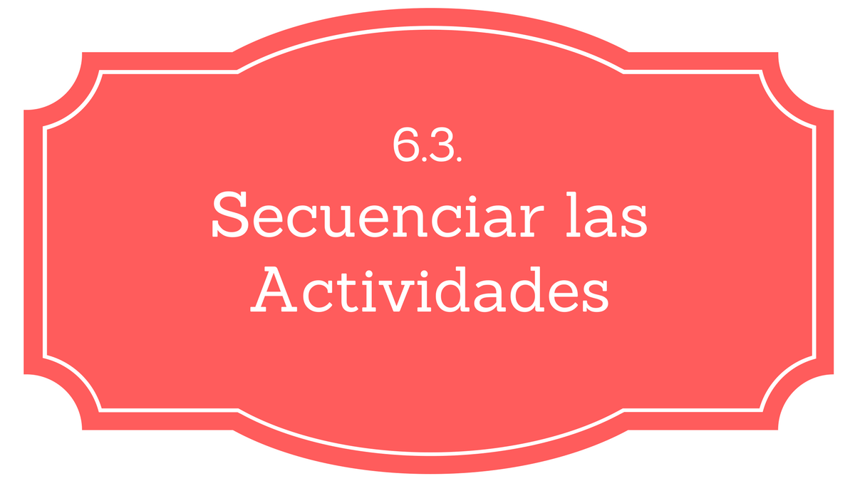 Actividades del proyecto PMBOK