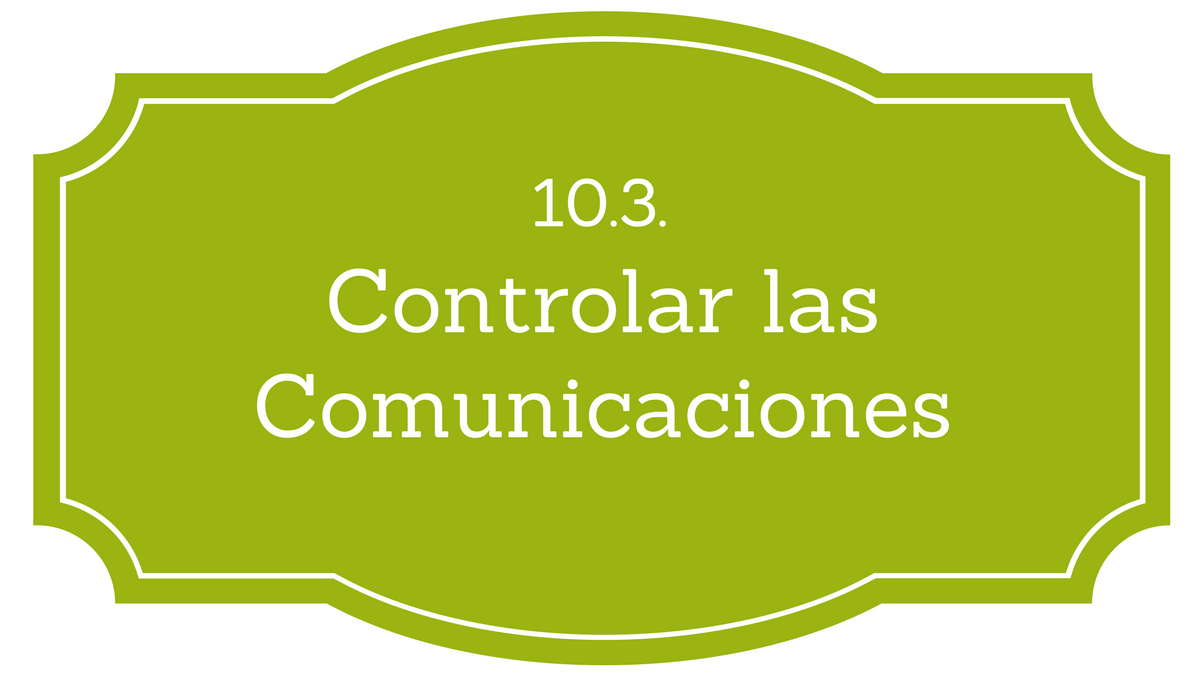 Controlar las comunicaciones PMBOK