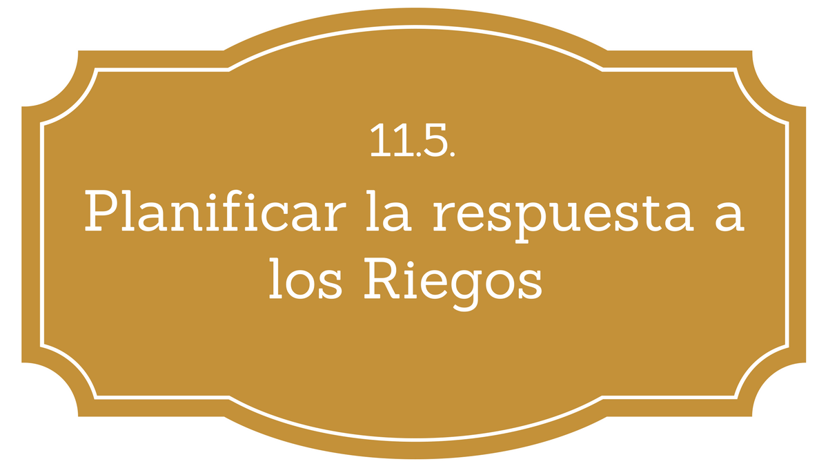 Planificar la respuesta a los riesgos