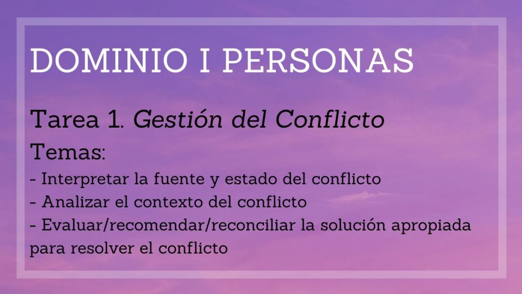 Ejemplo Dominio I Personas. PMBOK 7